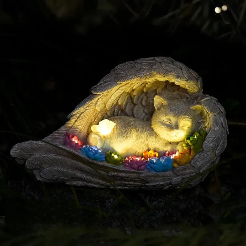 Memorial Stones for Cat 1 Sleeping Angel Cat Figurine