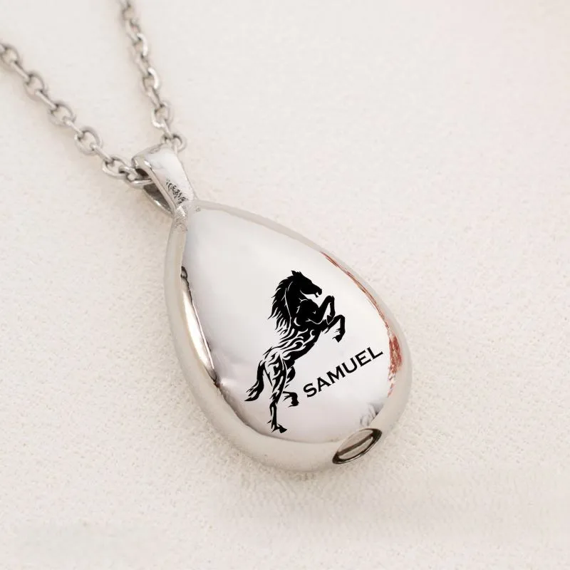 Horse Memorial Necklace 6 Ash-Inclusive Keepsakes Horse Memorial Necklaces