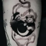 Black Cat Memorial Tattoo