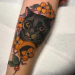 Black Cat Memorial Tattoo