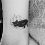 Black Cat Memorial Tattoo