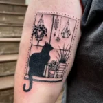 Black Cat Memorial Tattoo