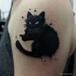 Black Cat Memorial Tattoo