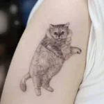 Cat Portrait Memorial Tattoo