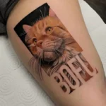 Cat Portrait Memorial Tattoo