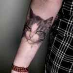 Cat Portrait Memorial Tattoo