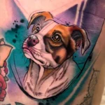 Dog Memorial Watercolor Tattoo 6