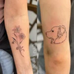 Fine Line Dog Memorial Tattoo