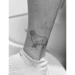 Fine Line Dog Memorial Tattoo 2