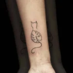 Line Cat Memorial Tattoos