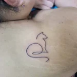 Line Cat Memorial Tattoos