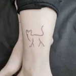 Line Cat Memorial Tattoos