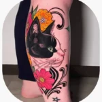 Neotraditional Cat Memorial Tattoo