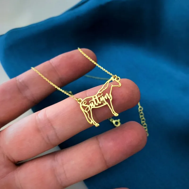 Horse Memorial Necklace 5 Silhouette or Hoofprint Pendants Horse Memorial Necklaces
