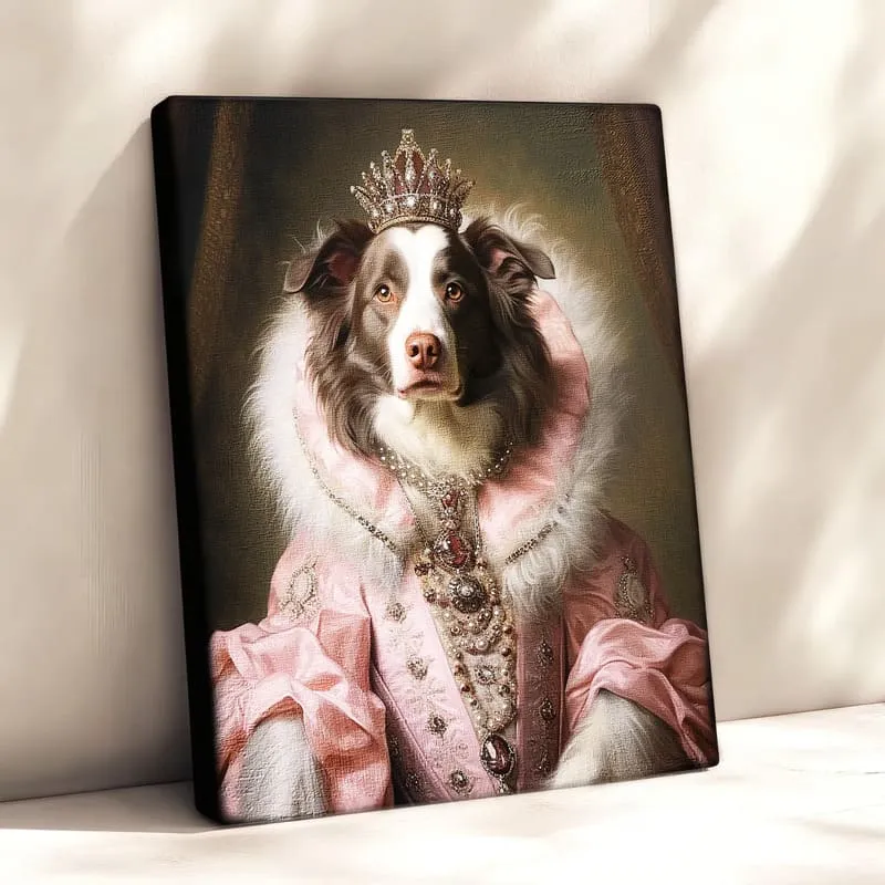 Dog Memorial Painting 2 Royal Renaissance Pet Portrait (Canvas Print)