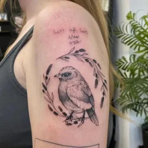 Bird Memorial Tattoos & Symbolism 12 Tattoos with Handwriting or Messages