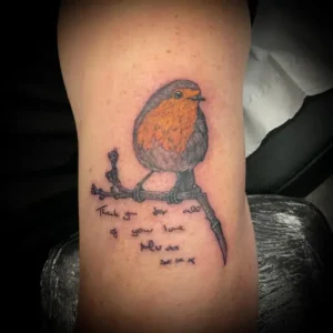 Bird Memorial Tattoos & Symbolism 11 Tattoos with Handwriting or Messages